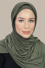 Premium Jersey Hijab-Army Green