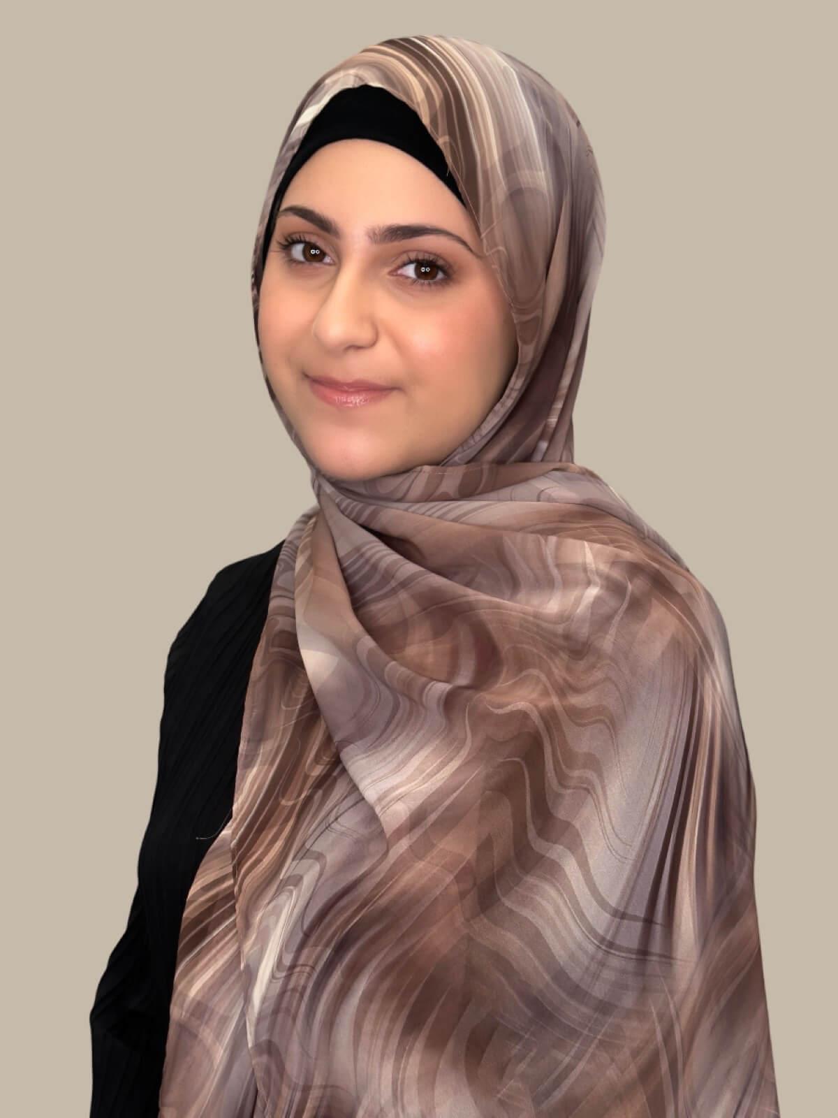 Modish Girl Printed Chiffon Hijab-Savanna Stripes