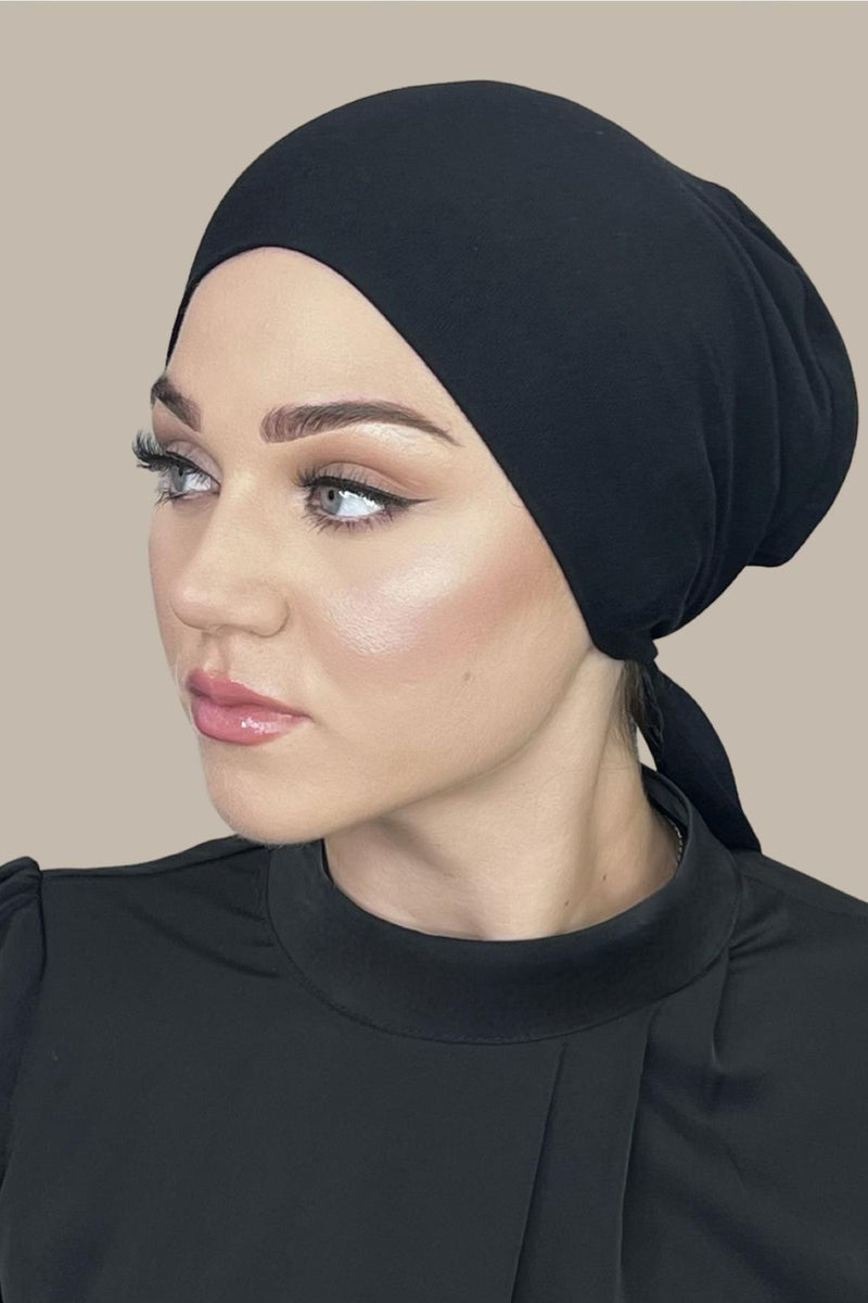 Tie Back UnderScarf-Black
