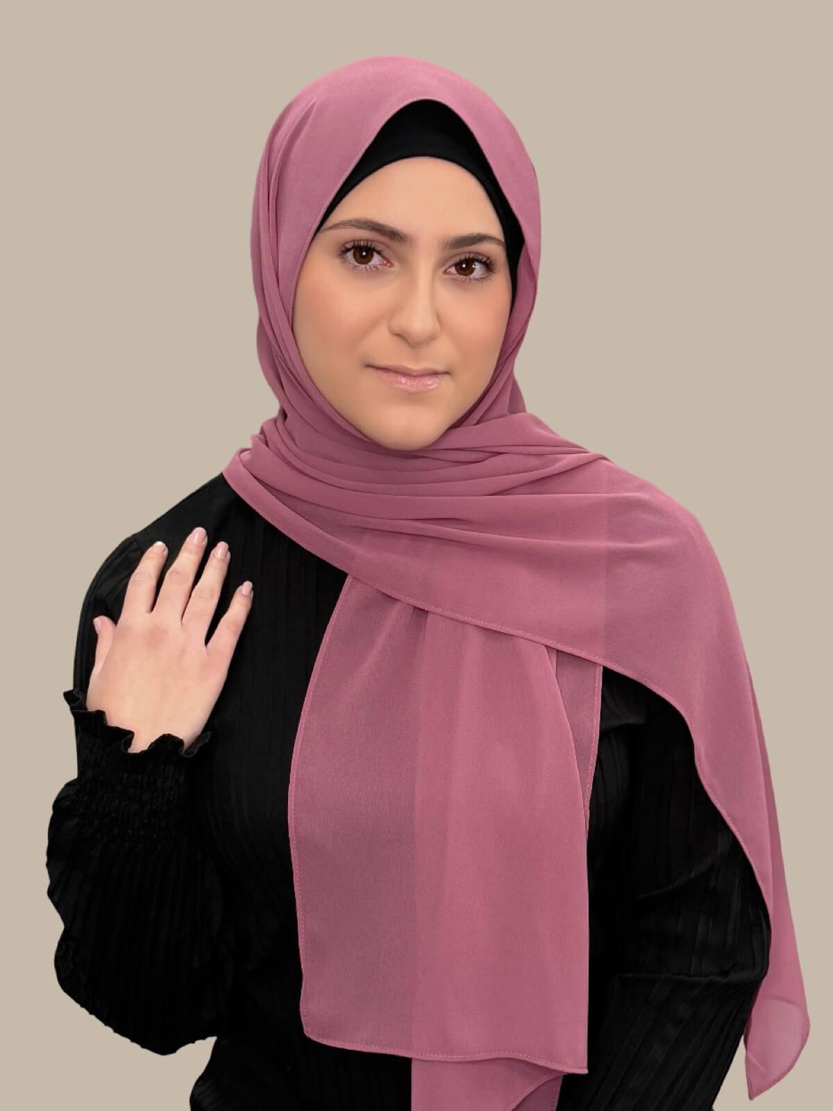 Modish Girl Luxury Chiffon Hijab-Wild Rose