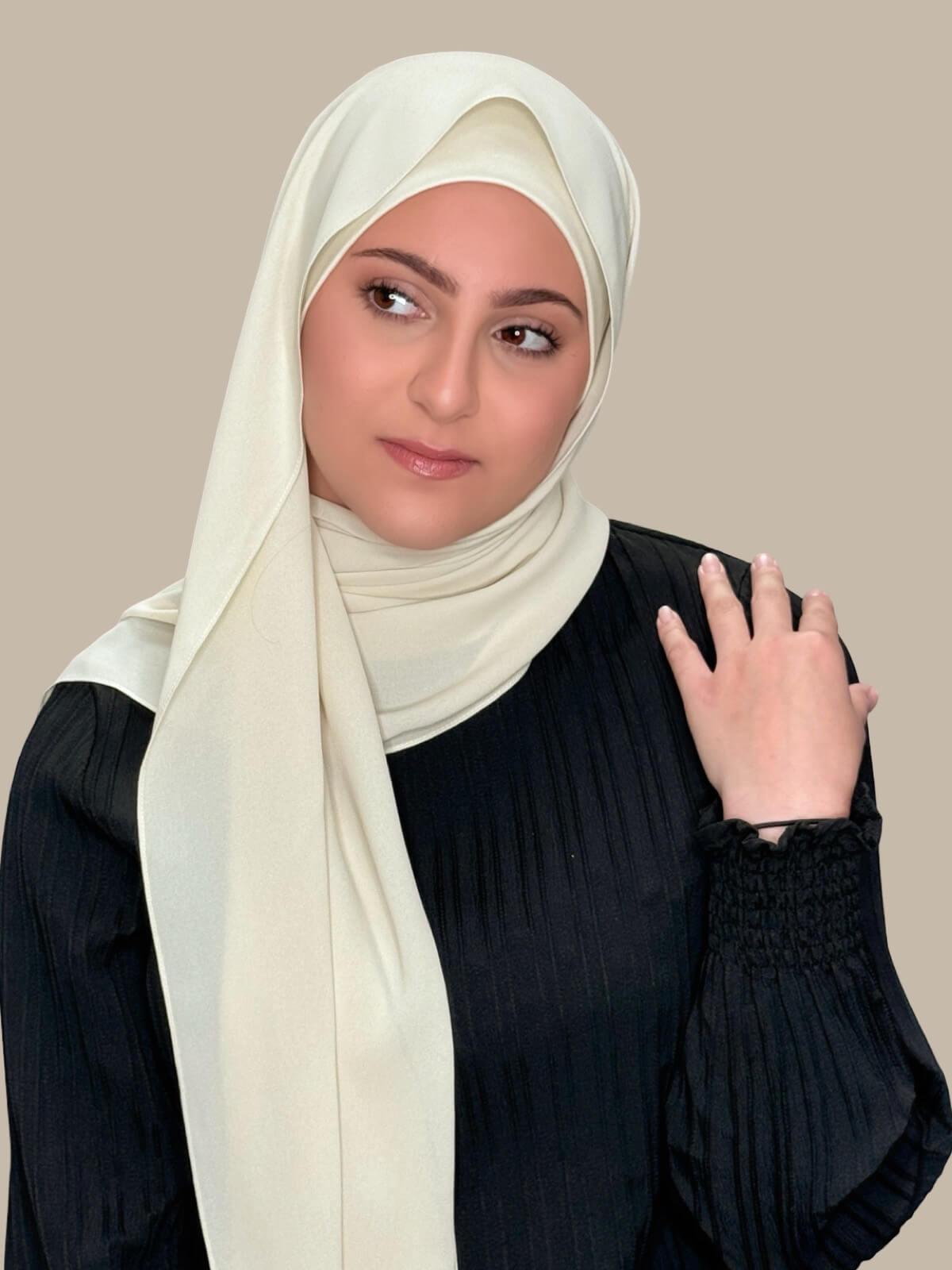 Modish Girl Matching Chiffon Hijab Set-Royal Beige