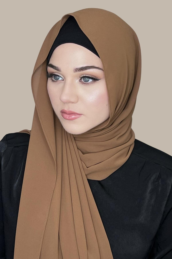 Classic Chiffon Hijab-Rust Brown