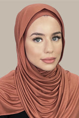 Premium Jersey Hijab-Brick Red