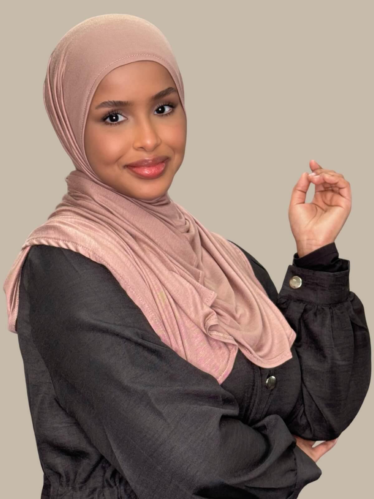 Pre-Sewn Jersey Hijab-Pale Taupe