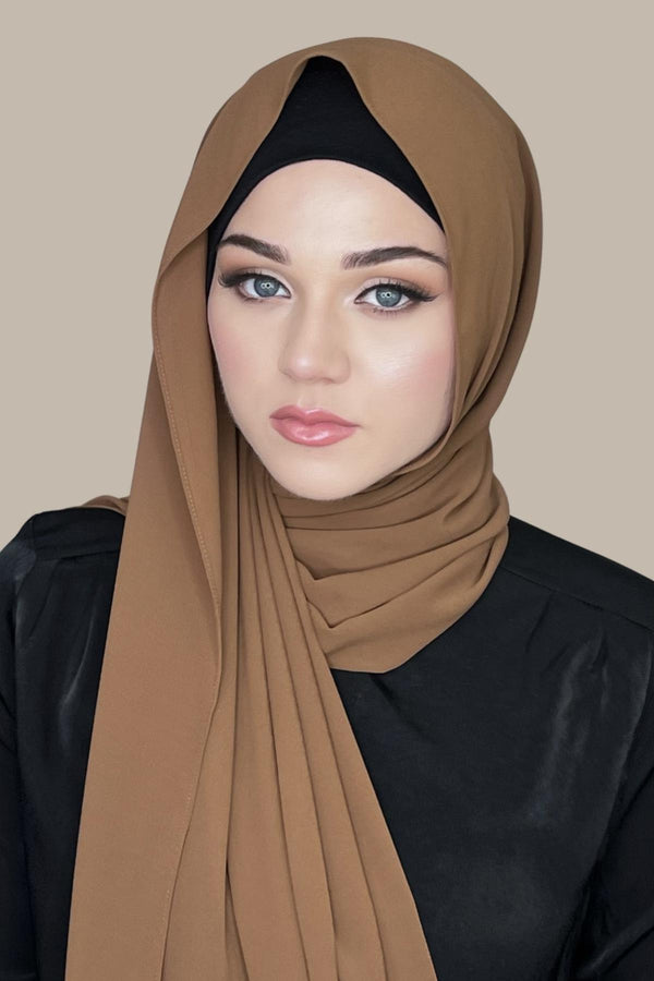 Classic Chiffon Hijab-Rust Brown
