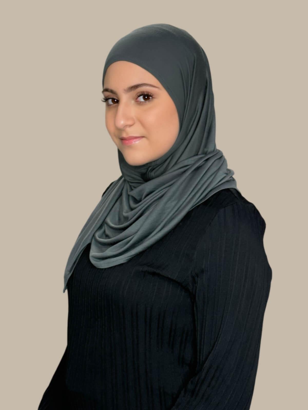 Modish Girl Pre-Sewn Jersey Hijab-Pebble Grey