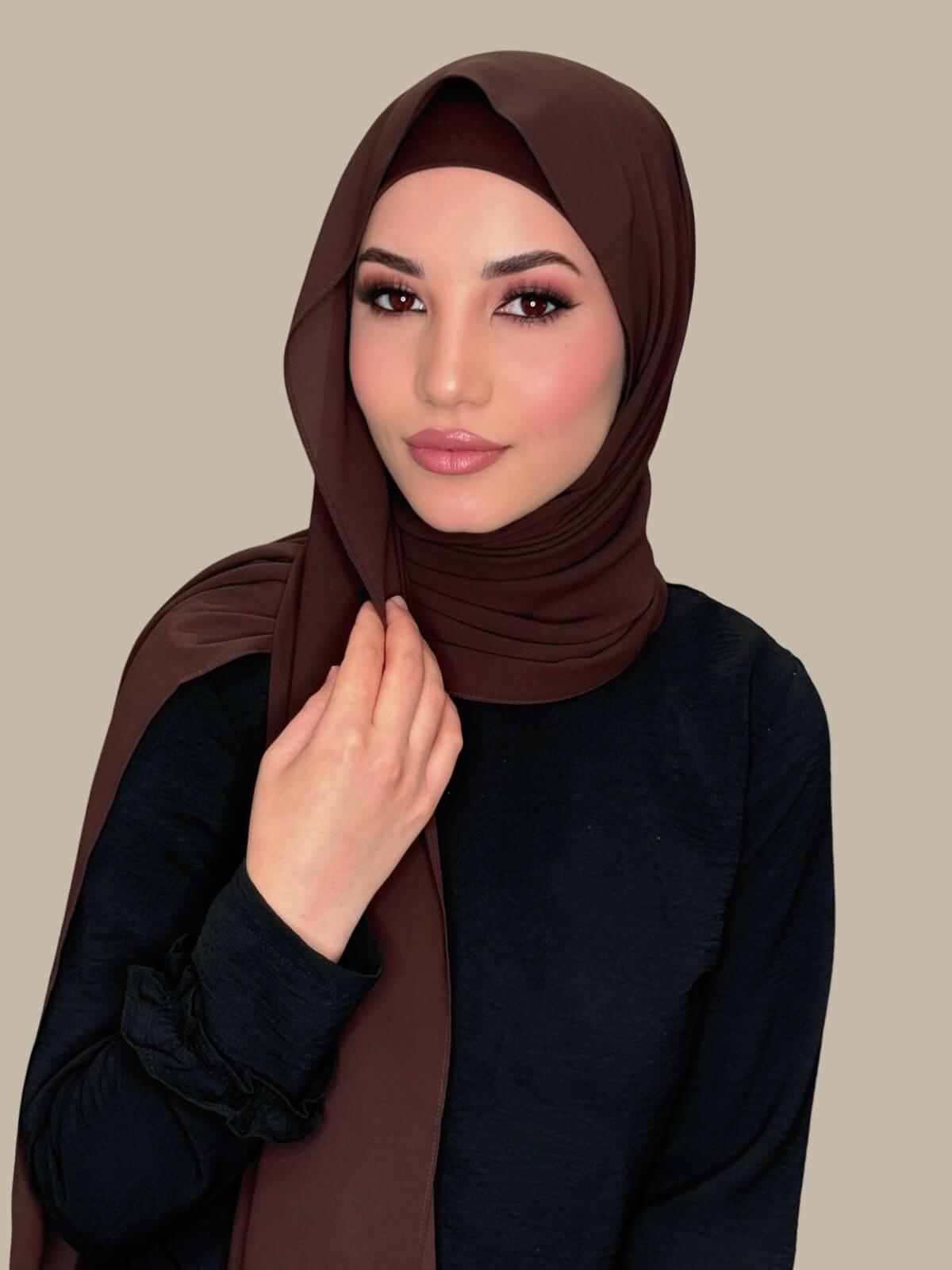 Matching Chiffon Hijab Set-Umber