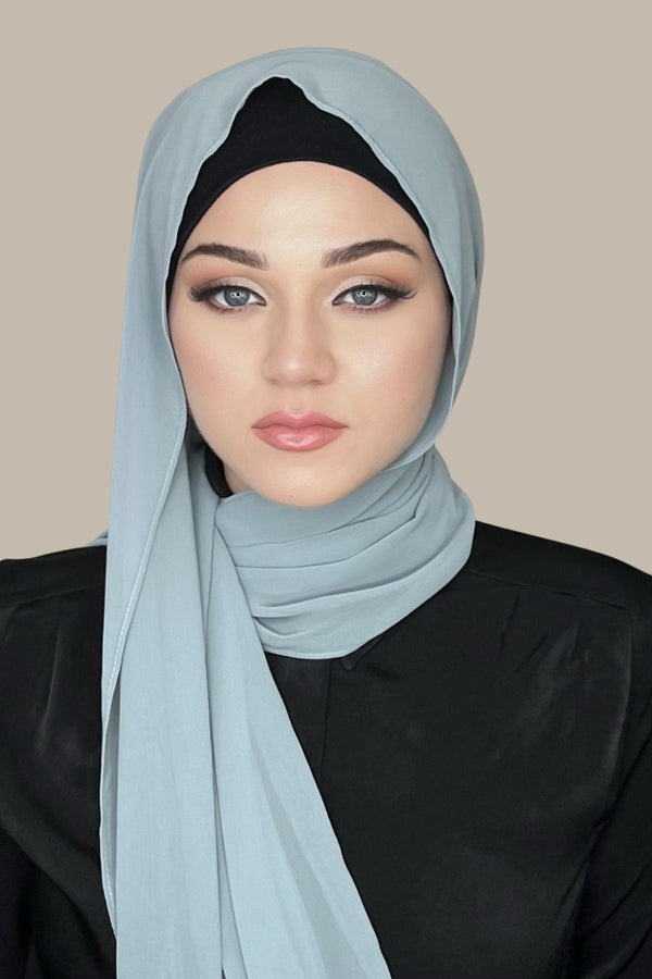 Luxury Chiffon Hijab-Stone Green
