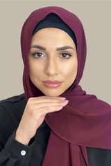 Luxury Chiffon Hijab-Mahogany