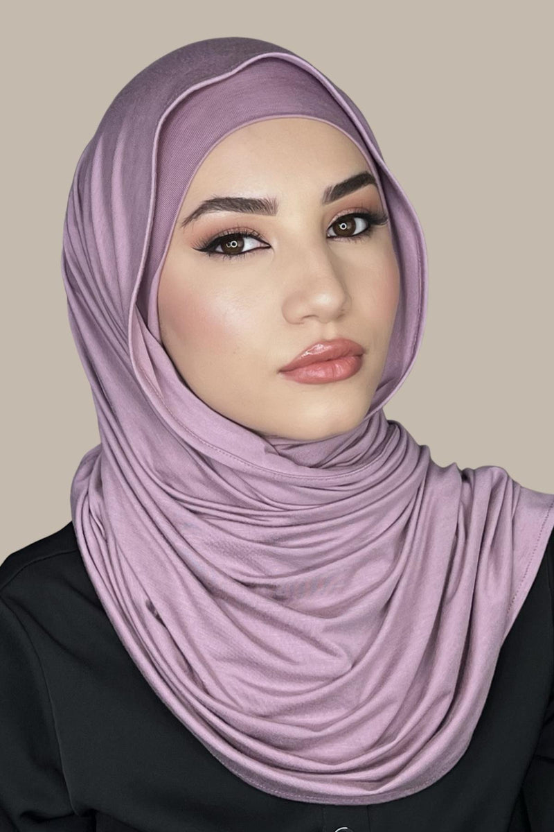Premium Jersey Hijab-Khaki Rose