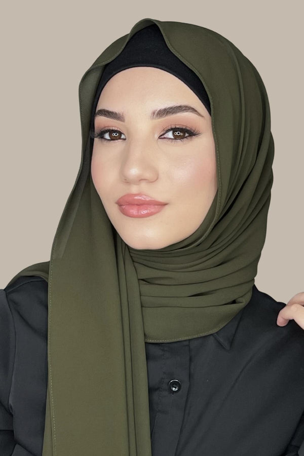 Classic Chiffon Hijab-Uniform Green