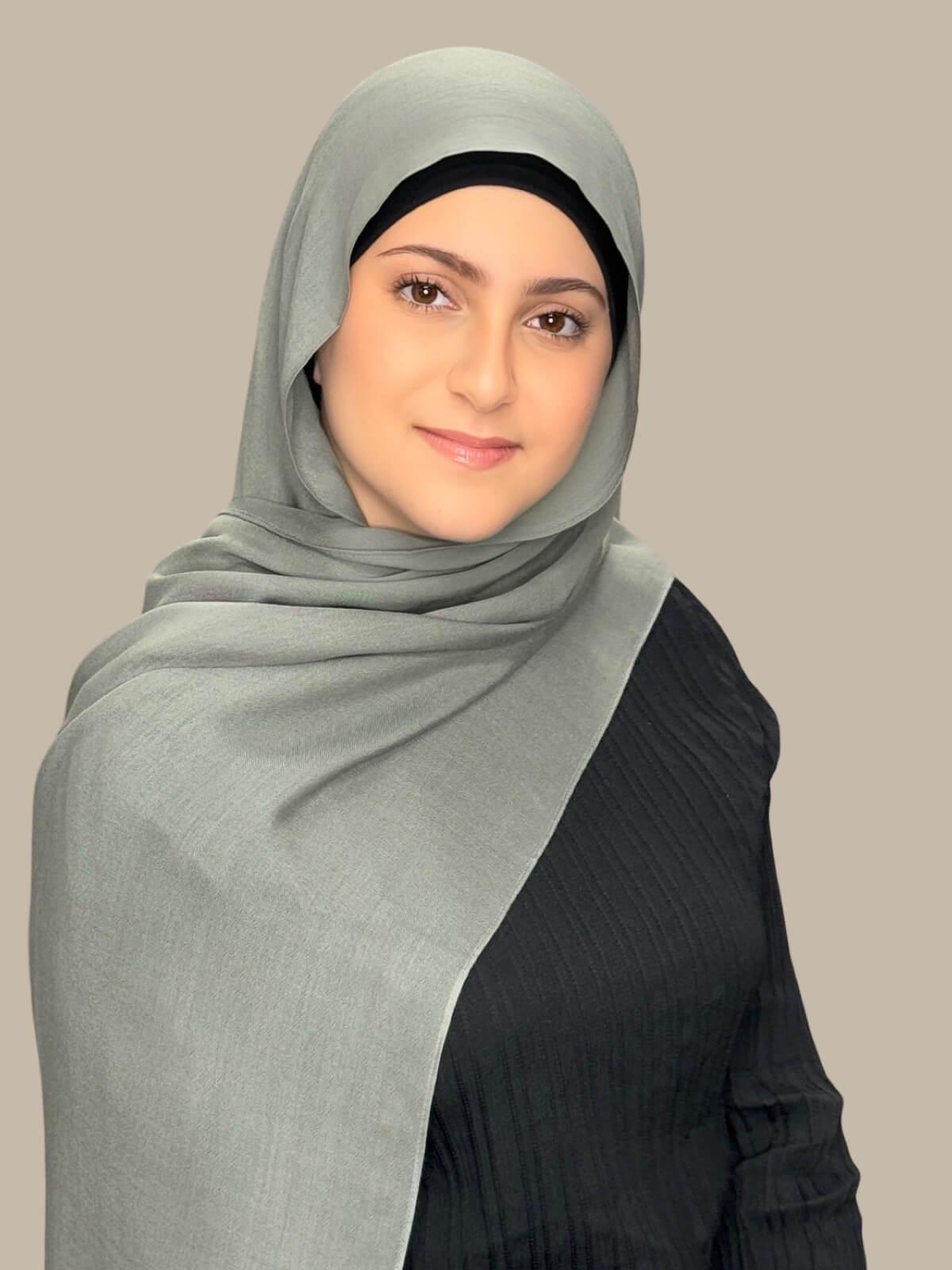 Modish Girl Cotton Modal Hijab-Slate Green