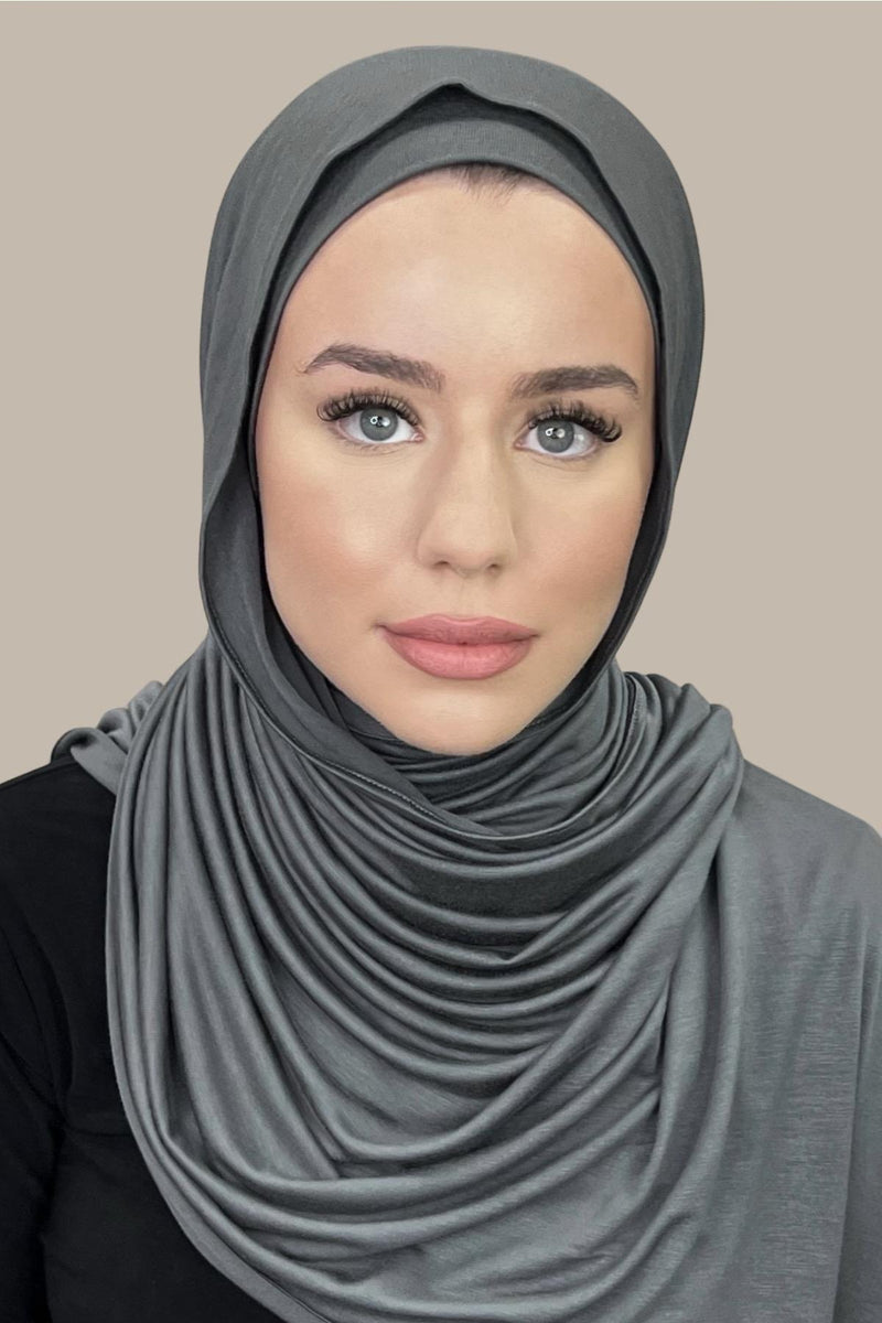 Premium Jersey hijab-Pebble Grey
