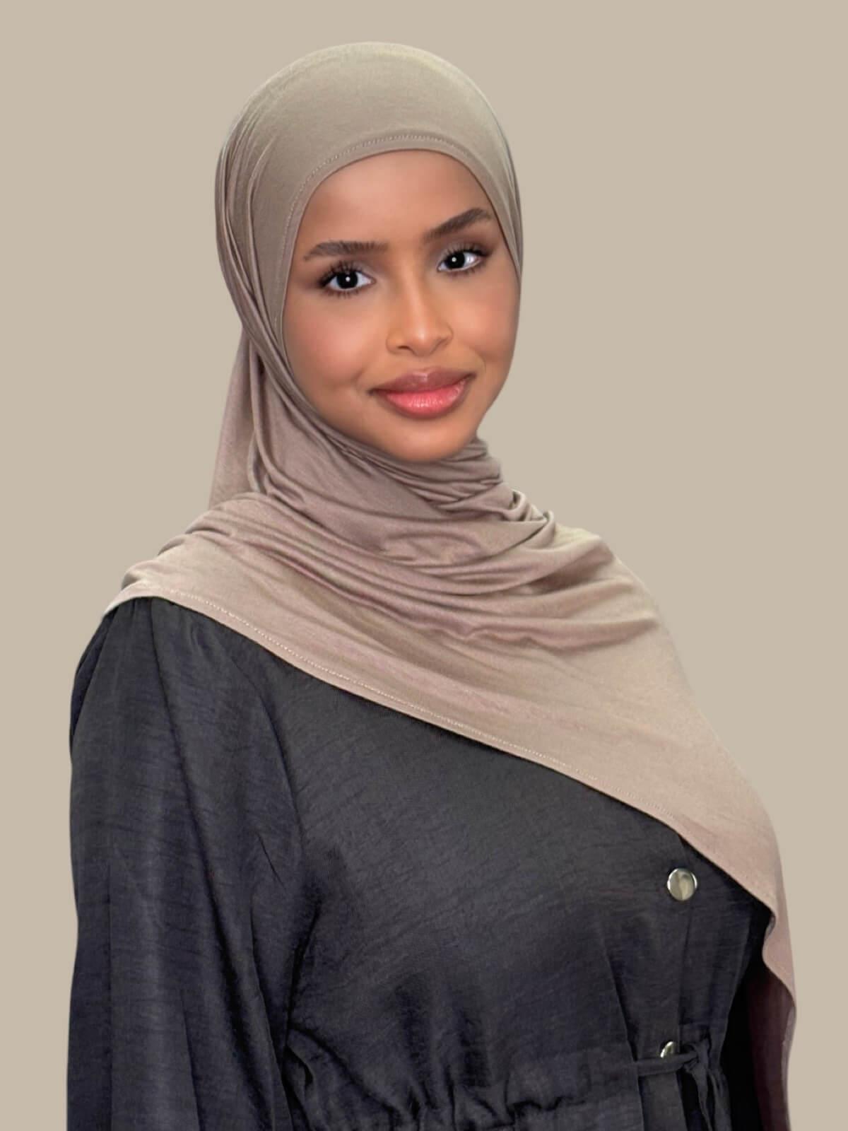 Pre-Sewn Jersey Hijab-Sandstone