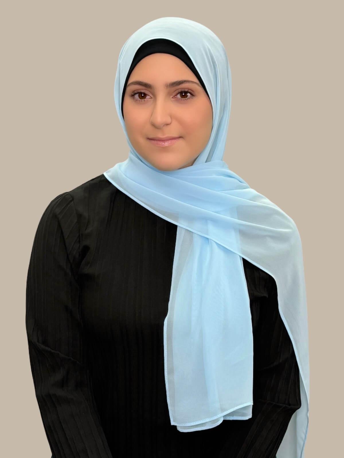 Modish Girl Luxury Chiffon Hijab-Baby Blue