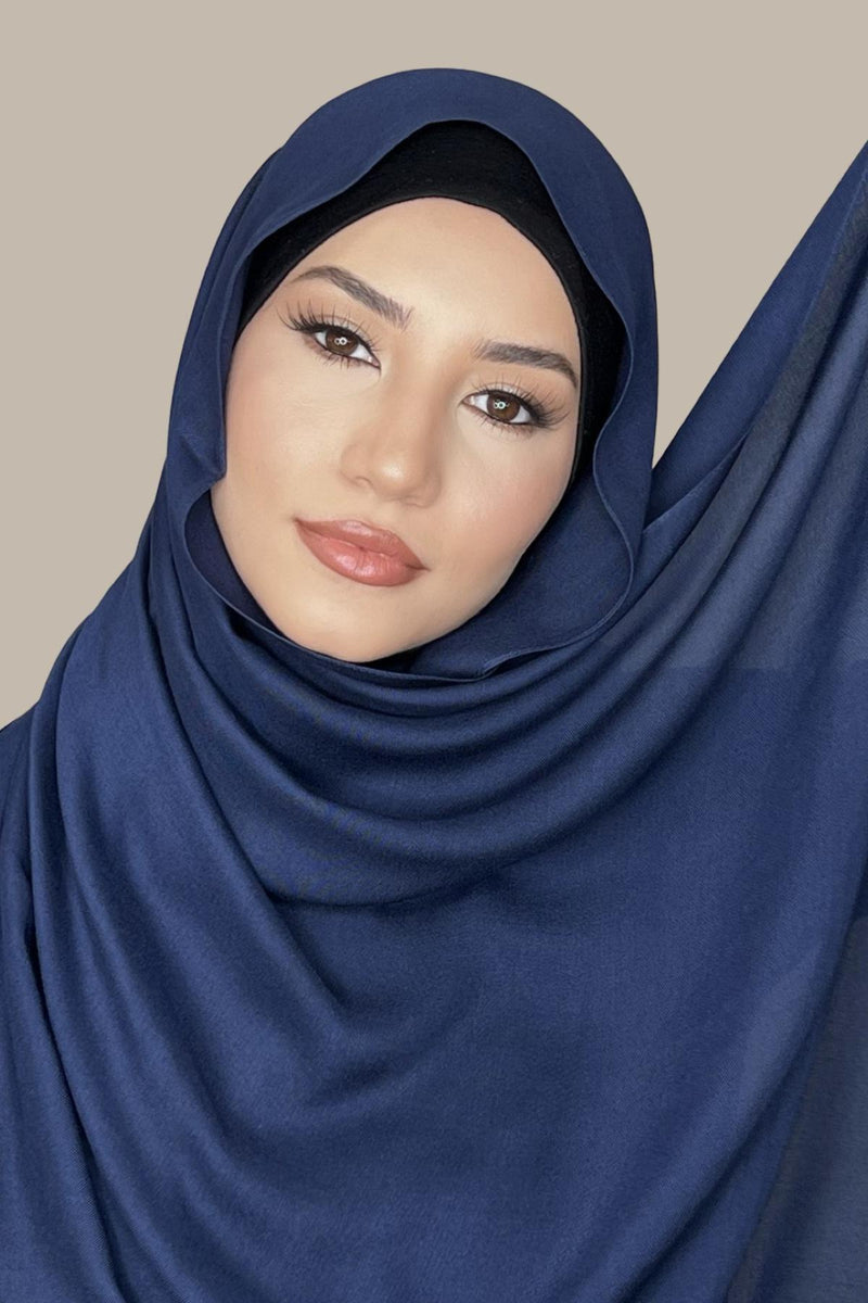 Cotton Modal Hijab-Navy