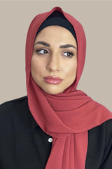 Classic Chiffon Hijab-Scarlet Red