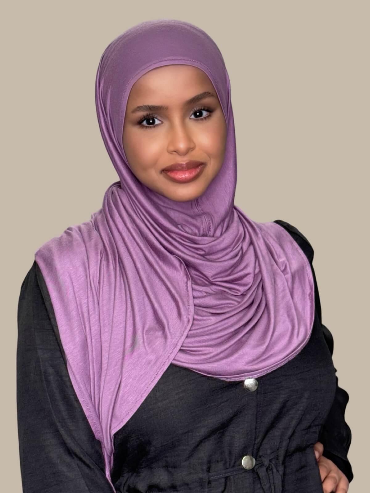 Pre-Sewn Jersey Hijab-Mauve Taupe
