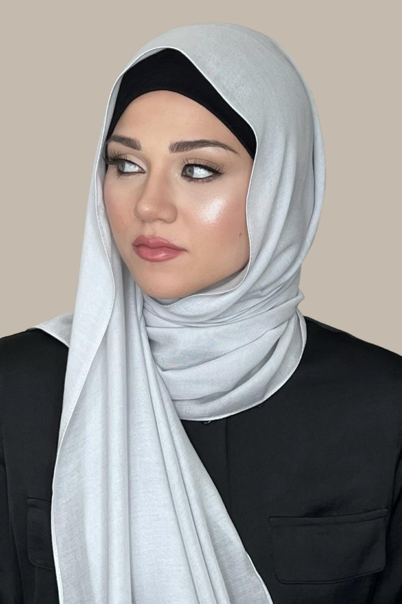 Cotton Modal Hijab-Light Grey