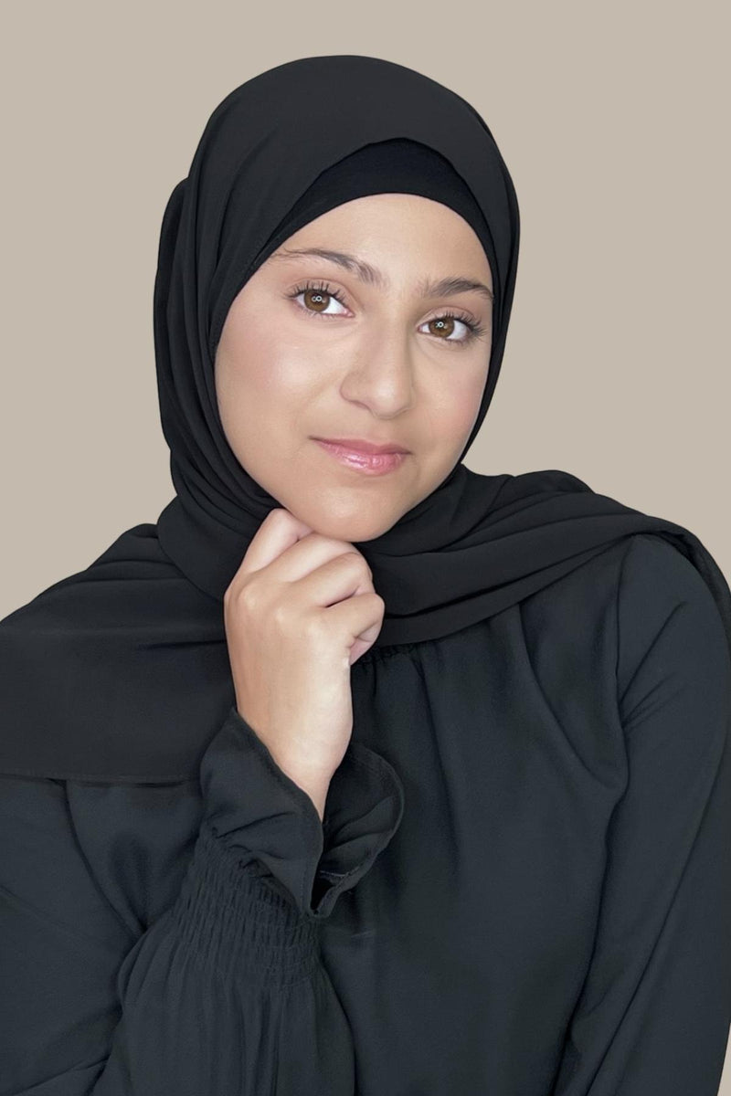 Modish Girl Luxury Chiffon Hijab-Black