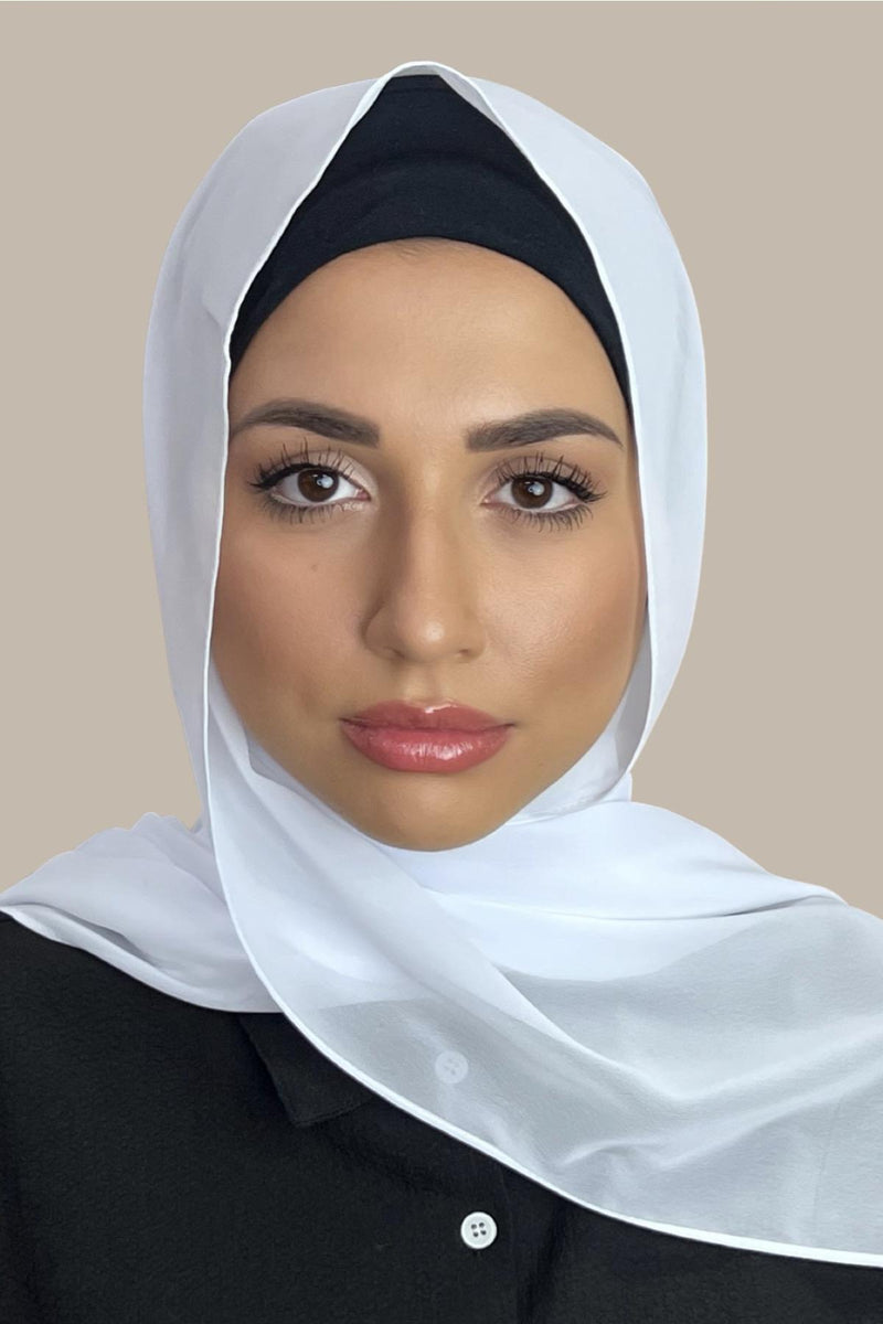 Luxury Chiffon hijab-Milk White