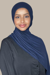 Pre-Sewn Jersey Hijab-Navy