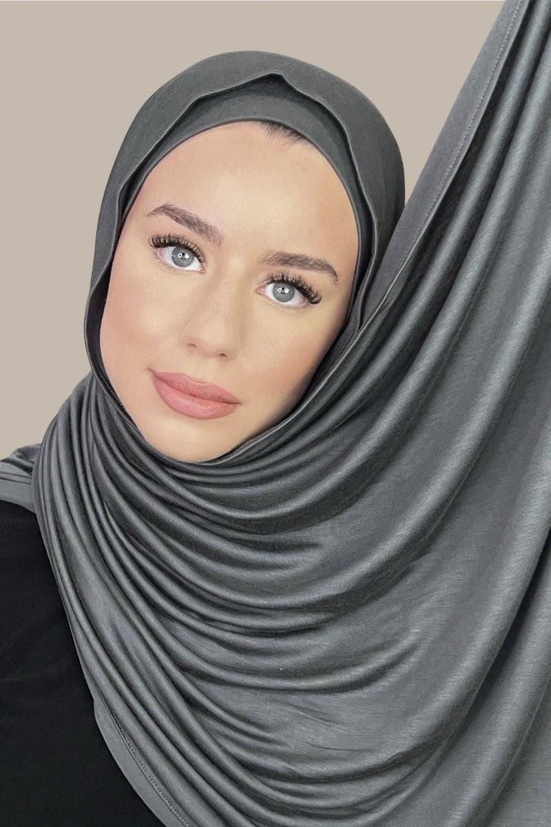 Premium Jersey hijab-Pebble Grey