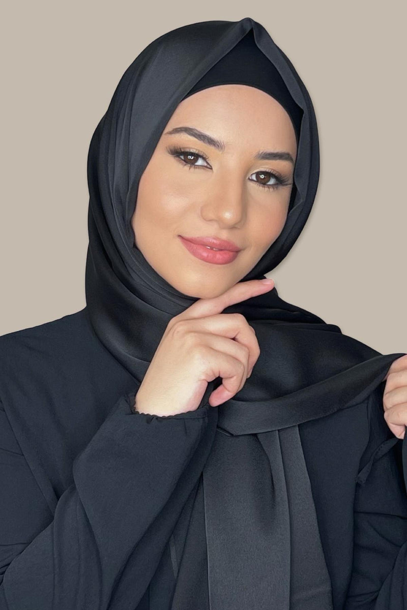 Classic Satin Hijab-Black