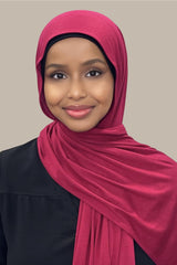 Classic Jersey Hijab-Berry Red