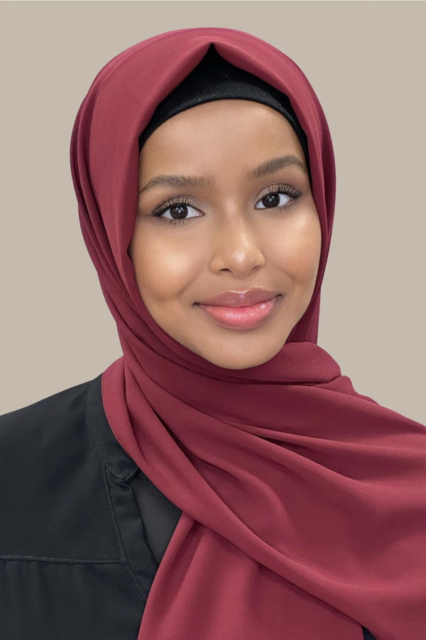 Classic Chiffon Hijab-Mahogany