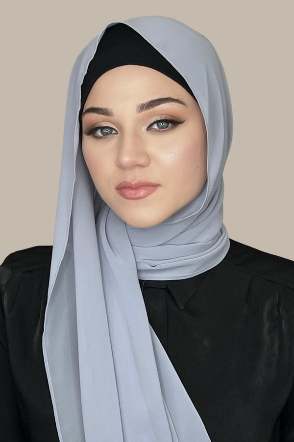 Luxury Chiffon Hijab-Smoke Grey