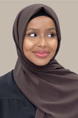 Luxury Chiffon Hijab-Coffee Brown