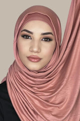 Premium Jersey Hijab-Wood Rose