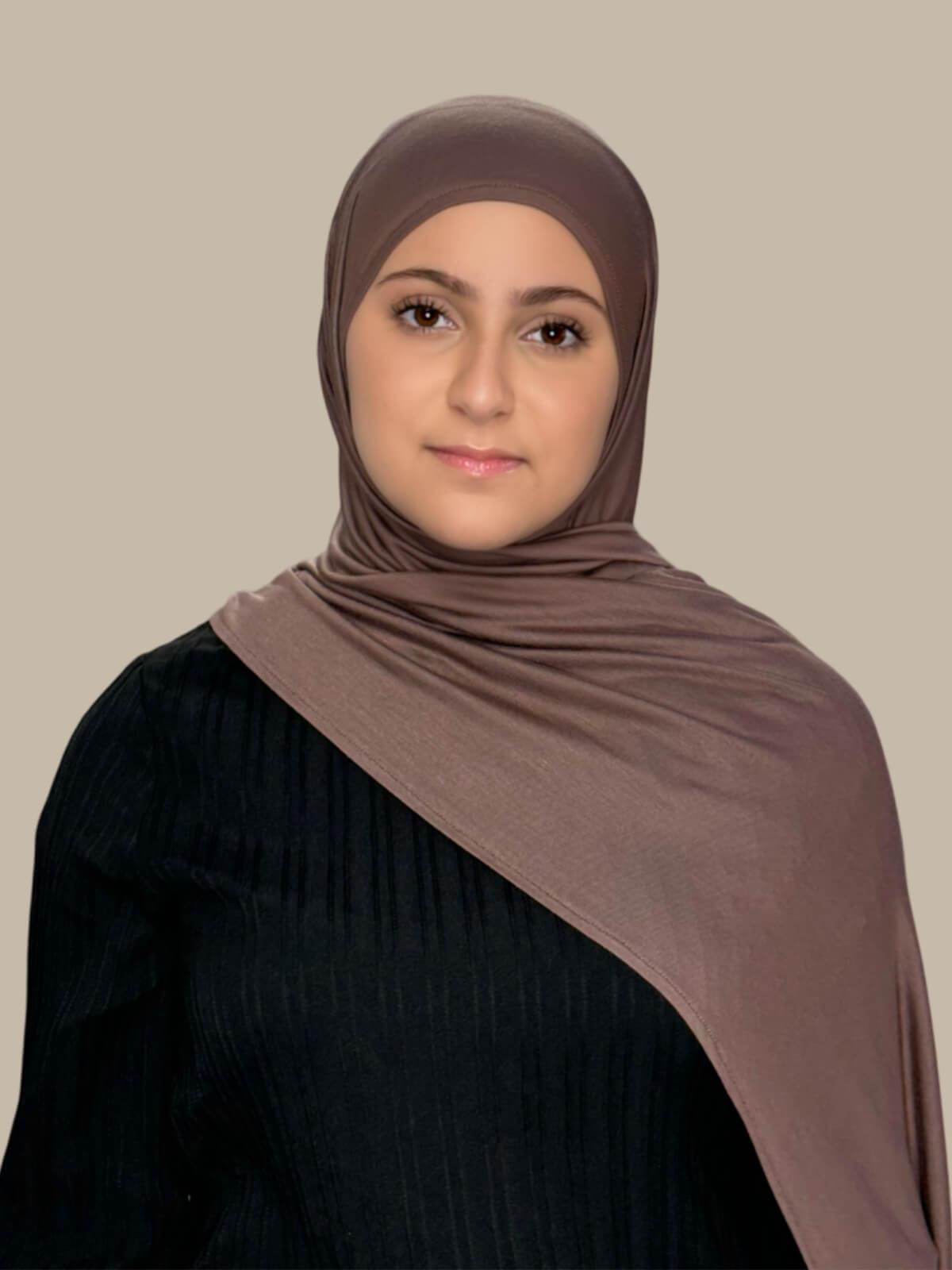 Modish Girl Pre-Sewn Jersey Hijab-Mocha Brown