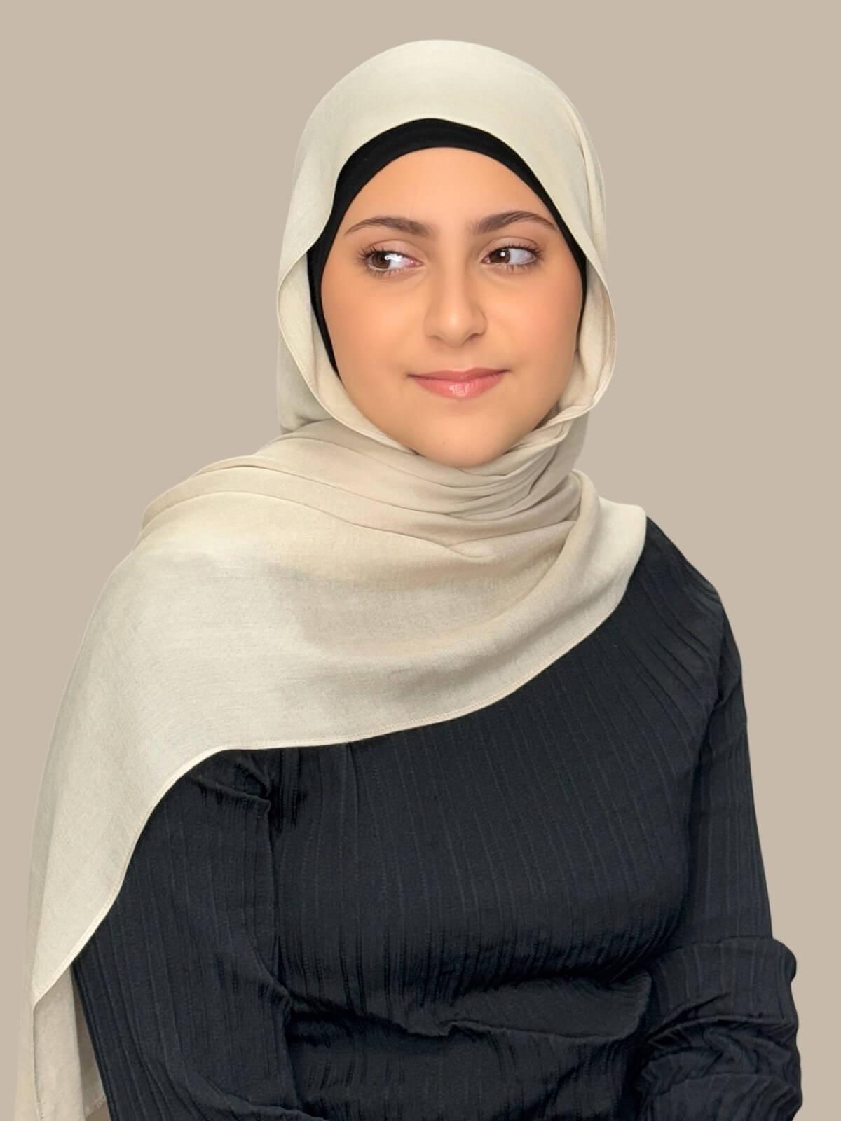 Modish Girl Cotton Modal Hijab-Sand