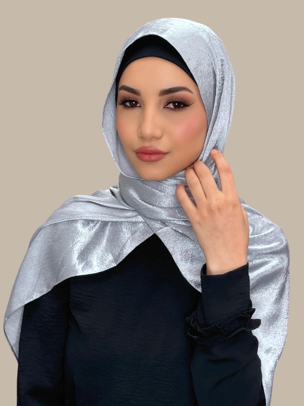 Classic Satin Hijab-Silver