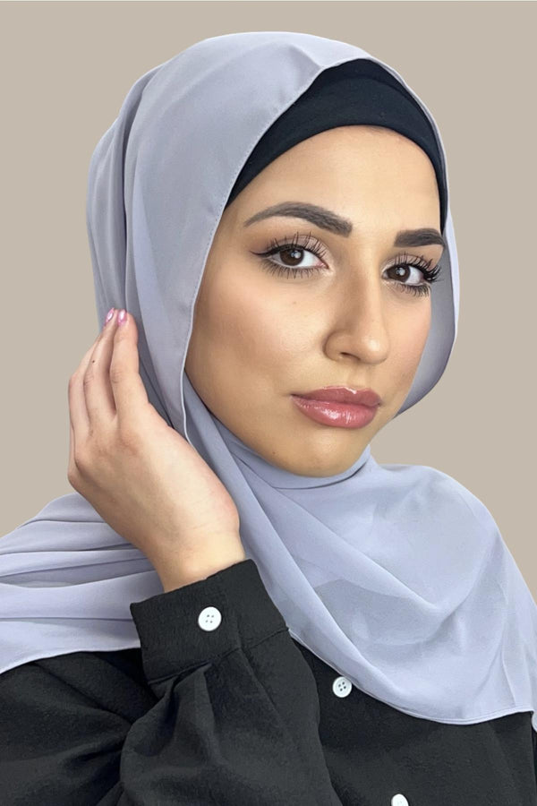 Luxury Chiffon Hijab-Pewter Grey