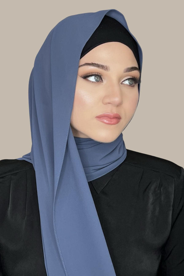 Classic Chiffon Hijab-Dodger Blue