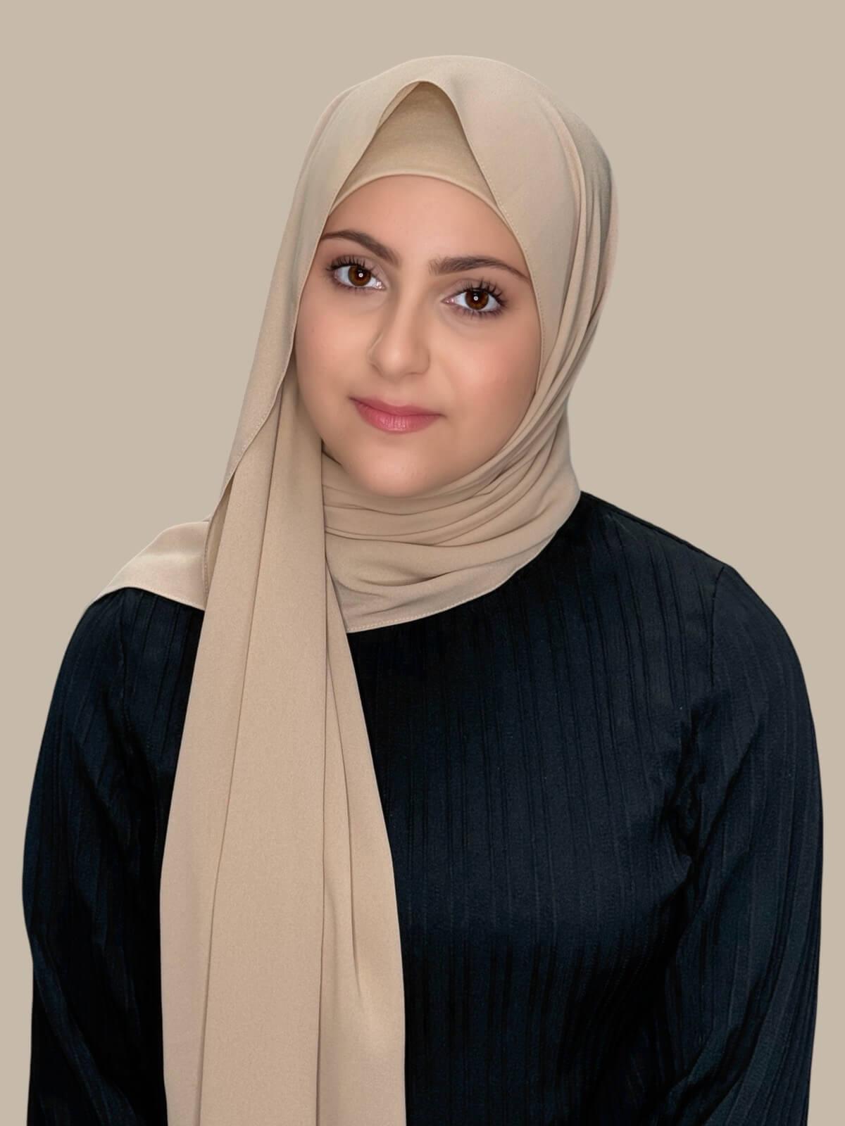 Modish Girl Matching Chiffon Hijab Set-Desert