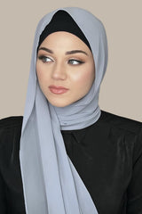 Luxury Chiffon Hijab-Smoke Grey