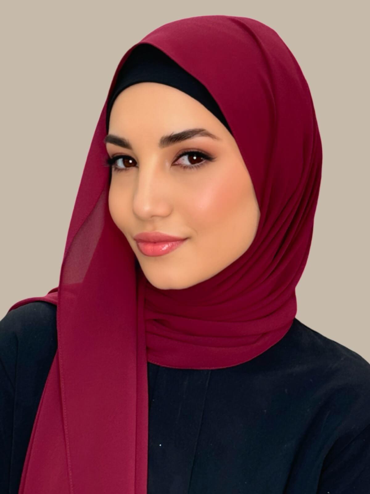 Classic Chiffon Hijab-Mahogany
