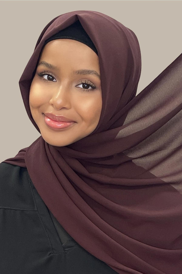 Classic Chiffon Hijab-Raisin