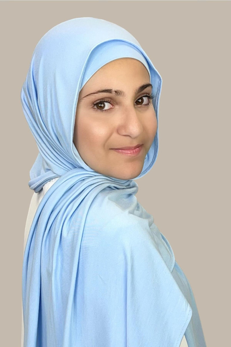 Modish Girl Premium Jersey Hijab-Baby Blue