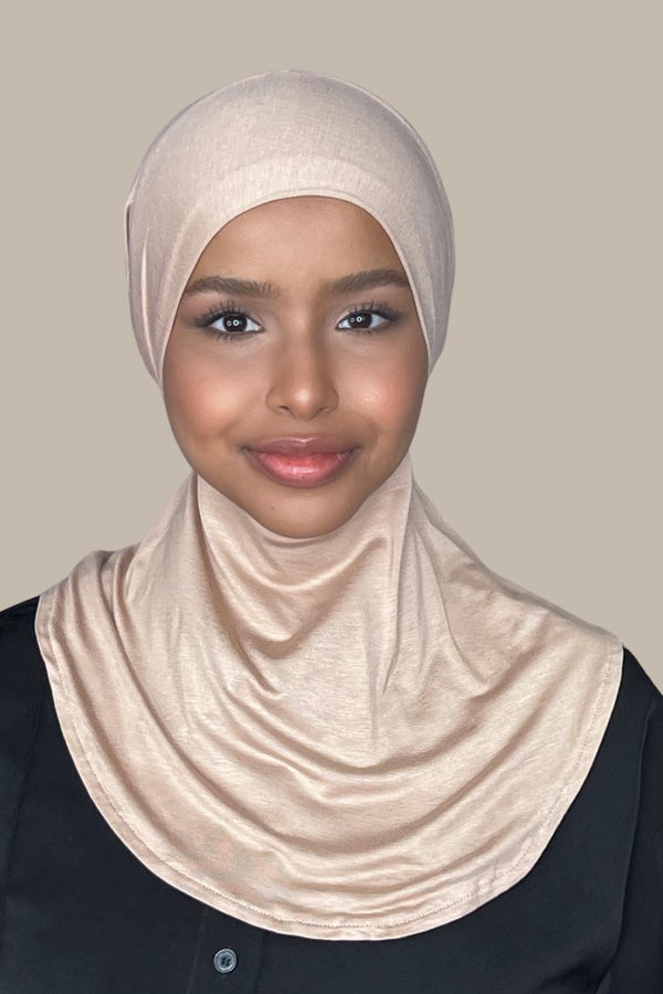 Premium Jersey Full coverage Tie Back underscarf-Warm taupe