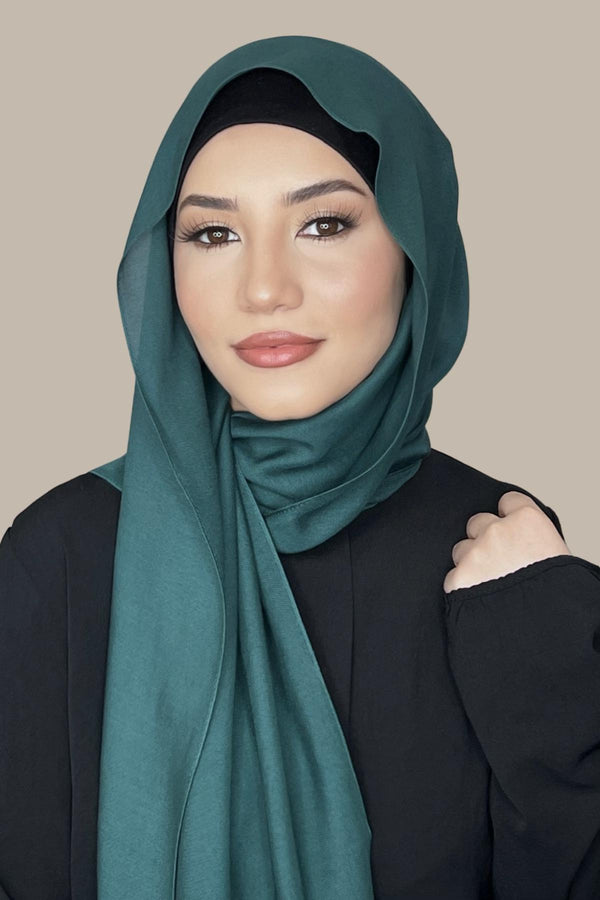 Cotton Modal Hijab-Deep Green