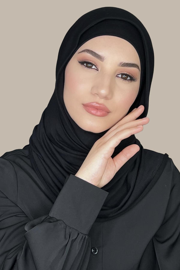 Premium Jersey Hijab-Black