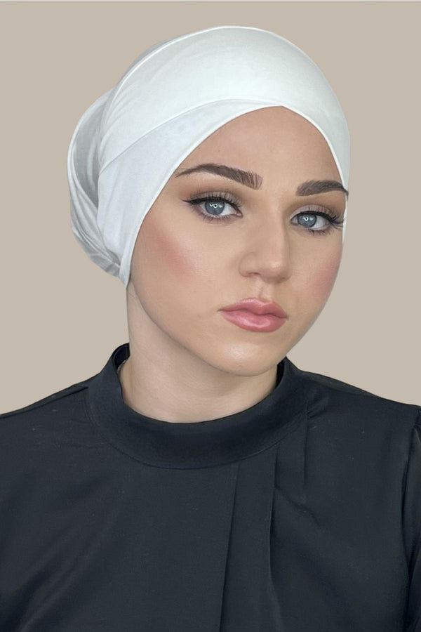 Premium Jersey Cross Front Underscarf-Off White
