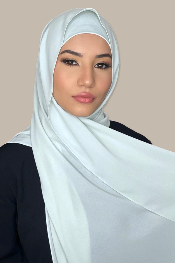 Matching Chiffon Hijab Set-Barley Mint