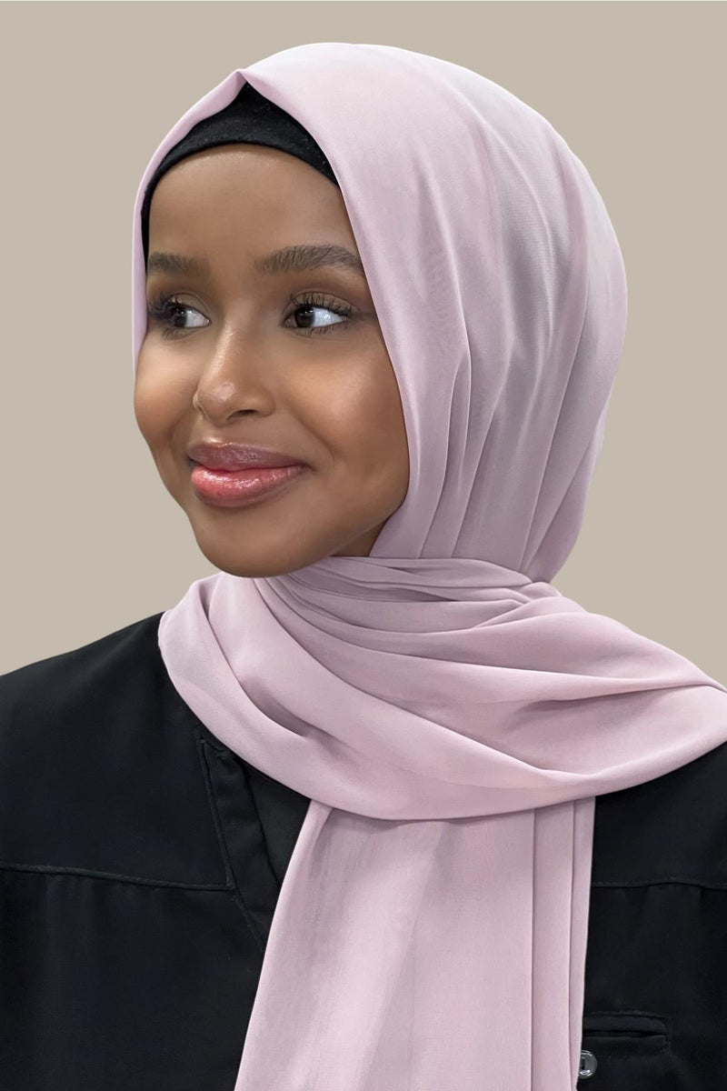Luxury Chiffon Hijab-Barely Pink
