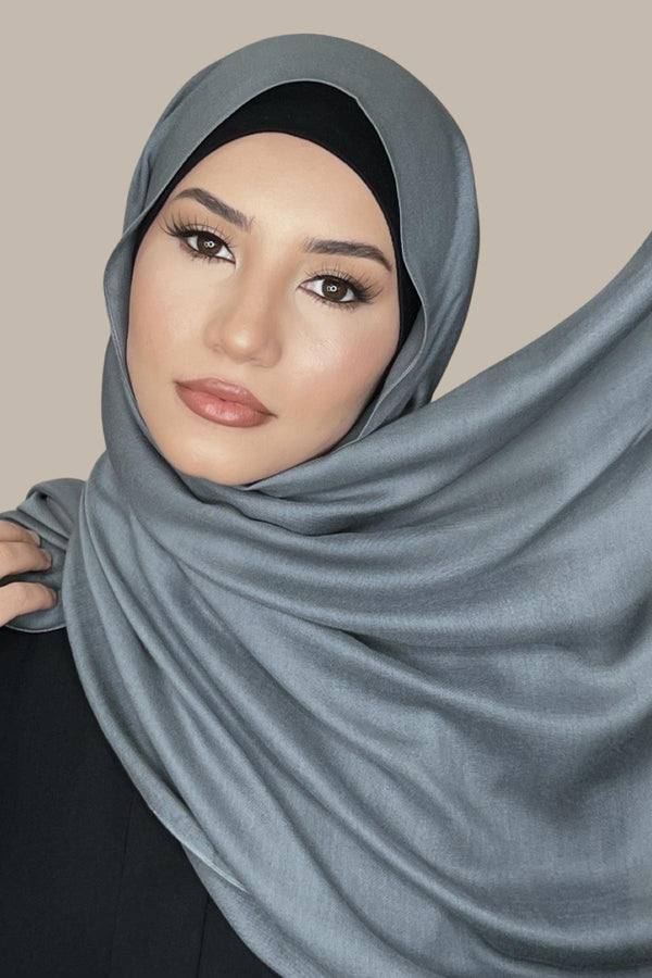 Cotton Modal Hijab-Charcoal Grey